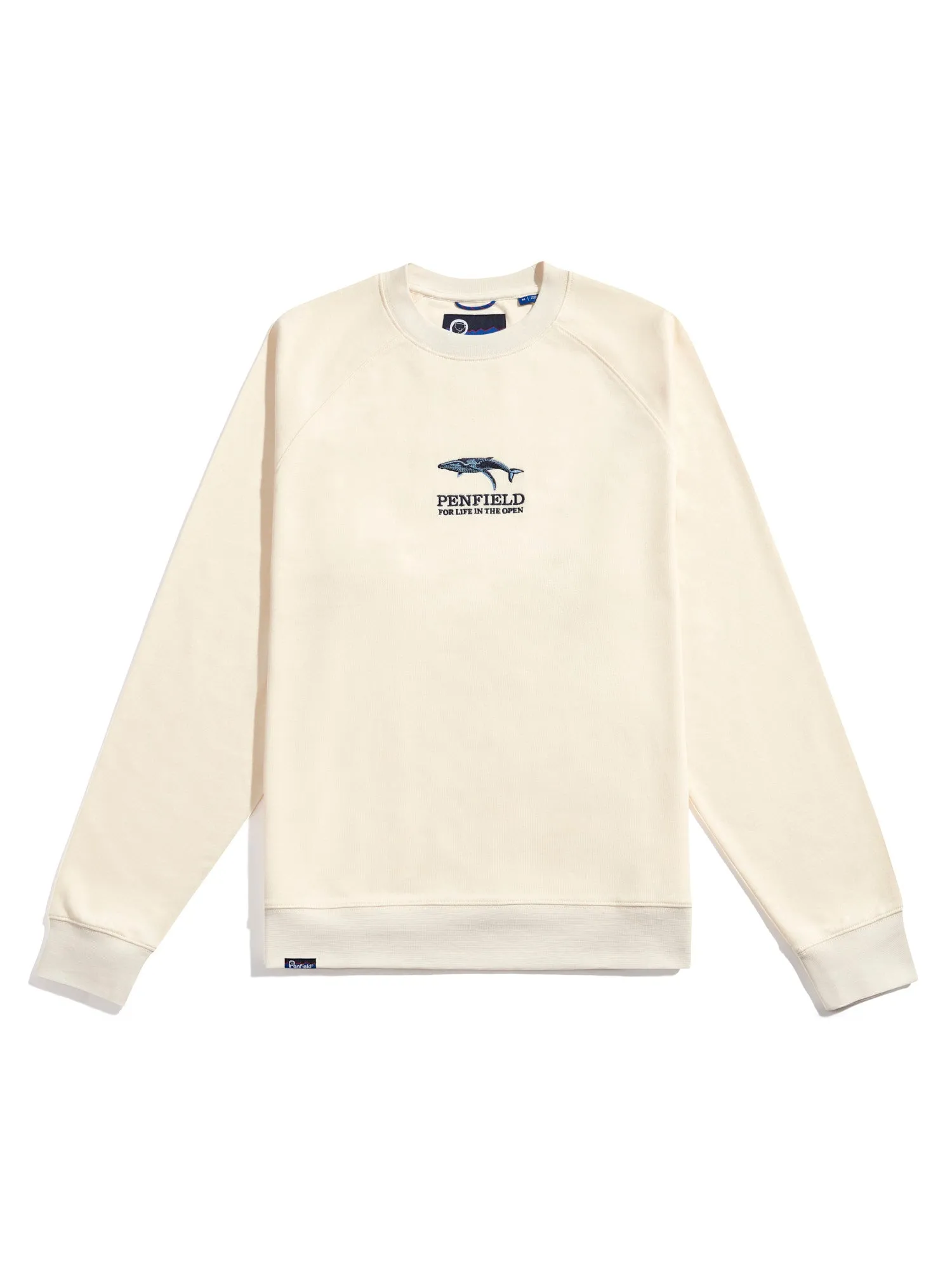 Embroidered Retro Whale Sweatshirt in Vanilla Ice sold by Penfield