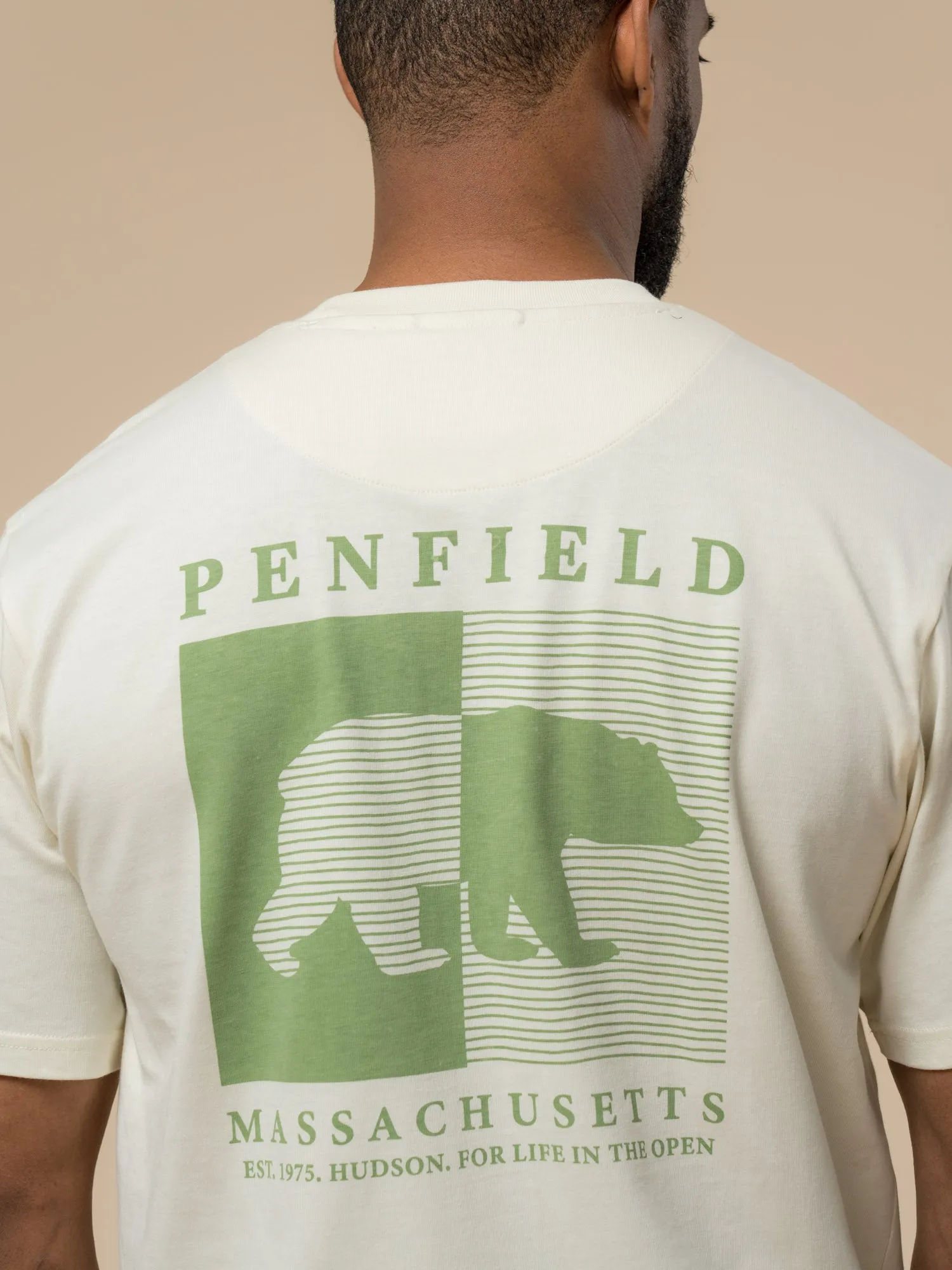 Contrast Stripe Bear Graphic T-Shirt in Vanilla Ice sold by Penfield product image thumbnail 2