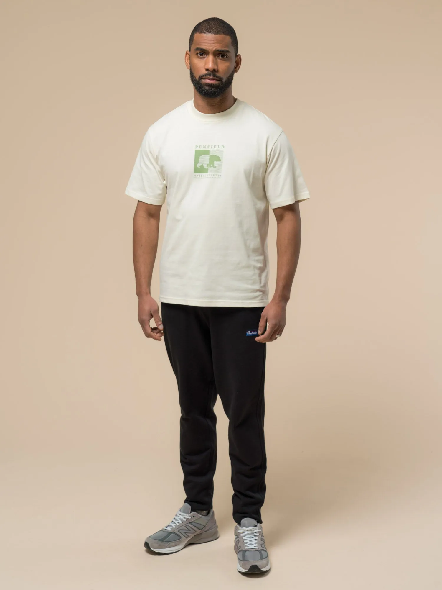 Contrast Stripe Bear Graphic T-Shirt in Vanilla Ice sold by Penfield product image thumbnail 5