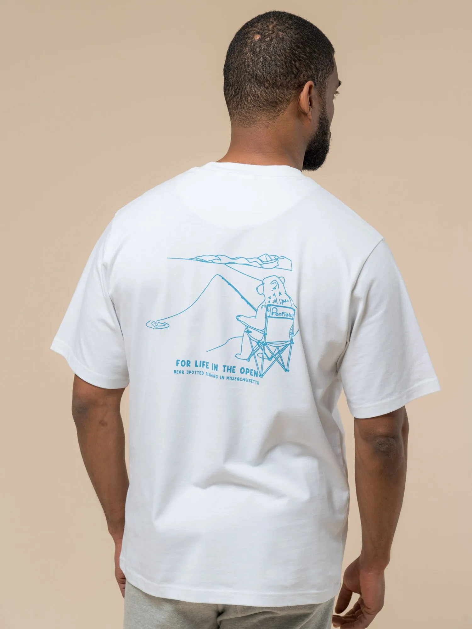 Fishing Bear T-Shirt in Bright White sold by Penfield product image thumbnail 2