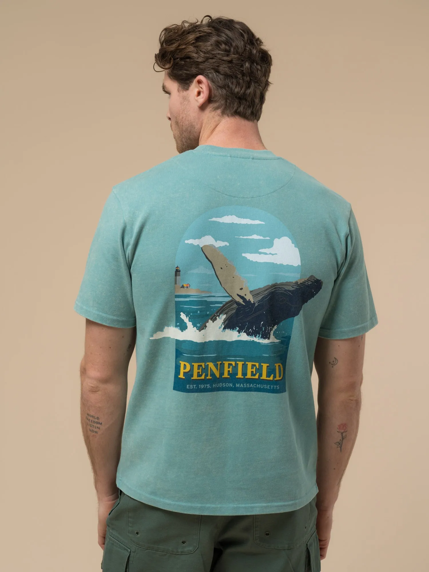 Whale Scene T-Shirt in Dusty Turquoise sold by Penfield product image thumbnail 2