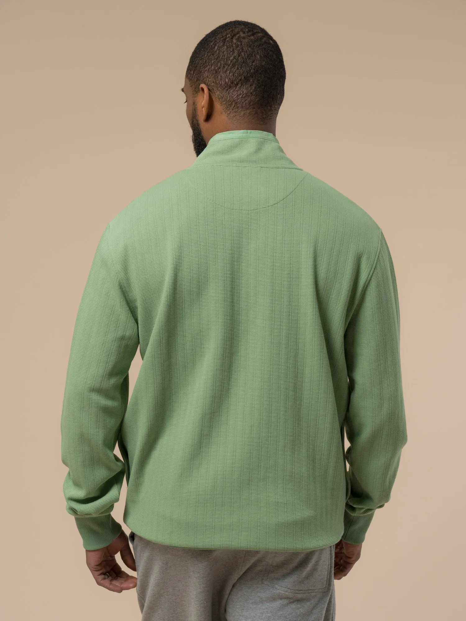Textured Stripe Half Zip Funnel in Mistletoe sold by Penfield product image thumbnail 5
