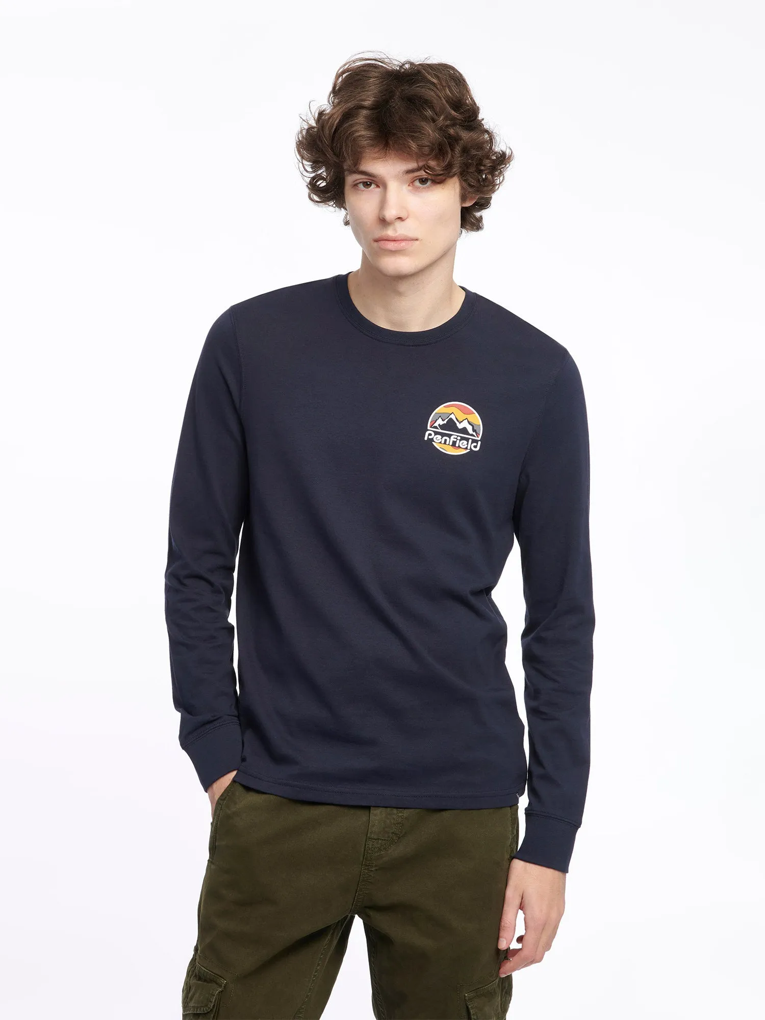 Back Circular Long Sleeve T-Shirt Navy Blue sold by Penfield
