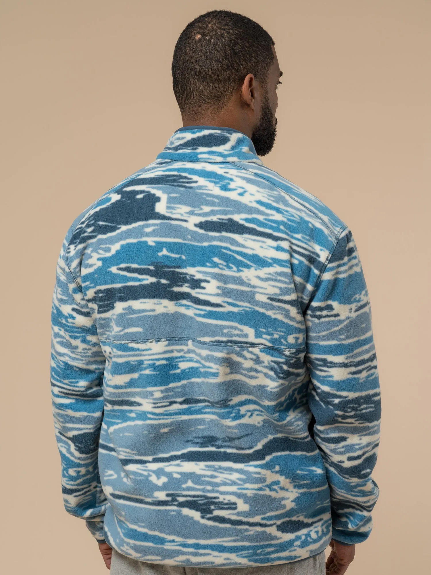 Bay Jacquard Microfleece ¼ Zip in Blue Fusion sold by Penfield product image thumbnail 5