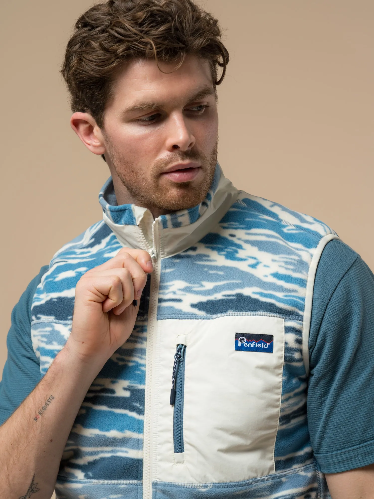 Bay Jacquard Microfleece Vest in Blue Fusion sold by Penfield product image thumbnail 3