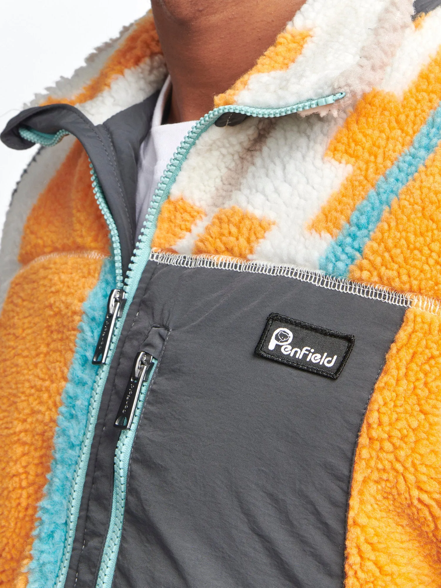 Geo Print Mattawa Fleece Jacket in Apricot sold by Penfield product image thumbnail 4