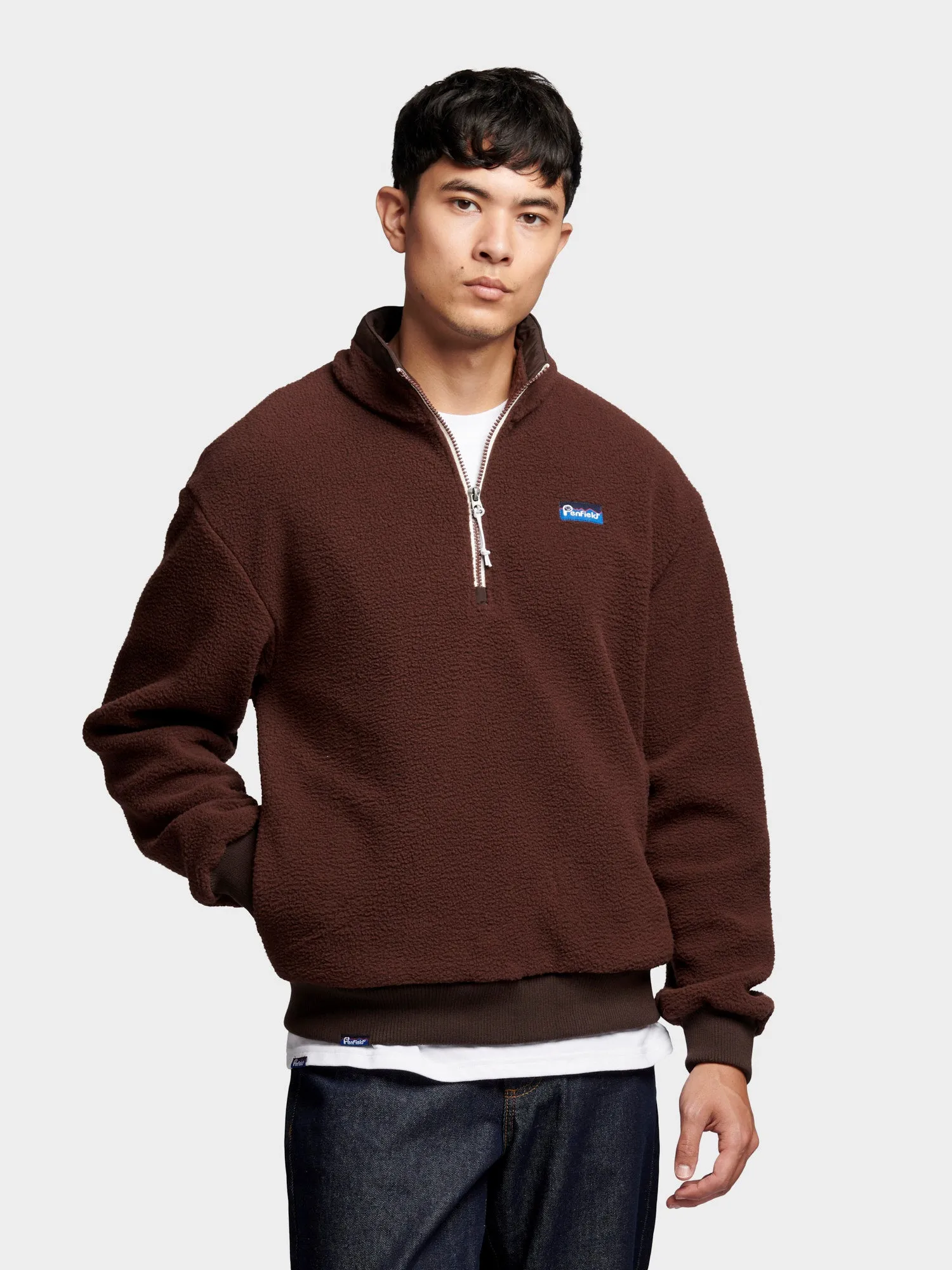 1/4 Zip Funnel Neck Fleece in Chicory Coffee sold by Penfield product image thumbnail 2