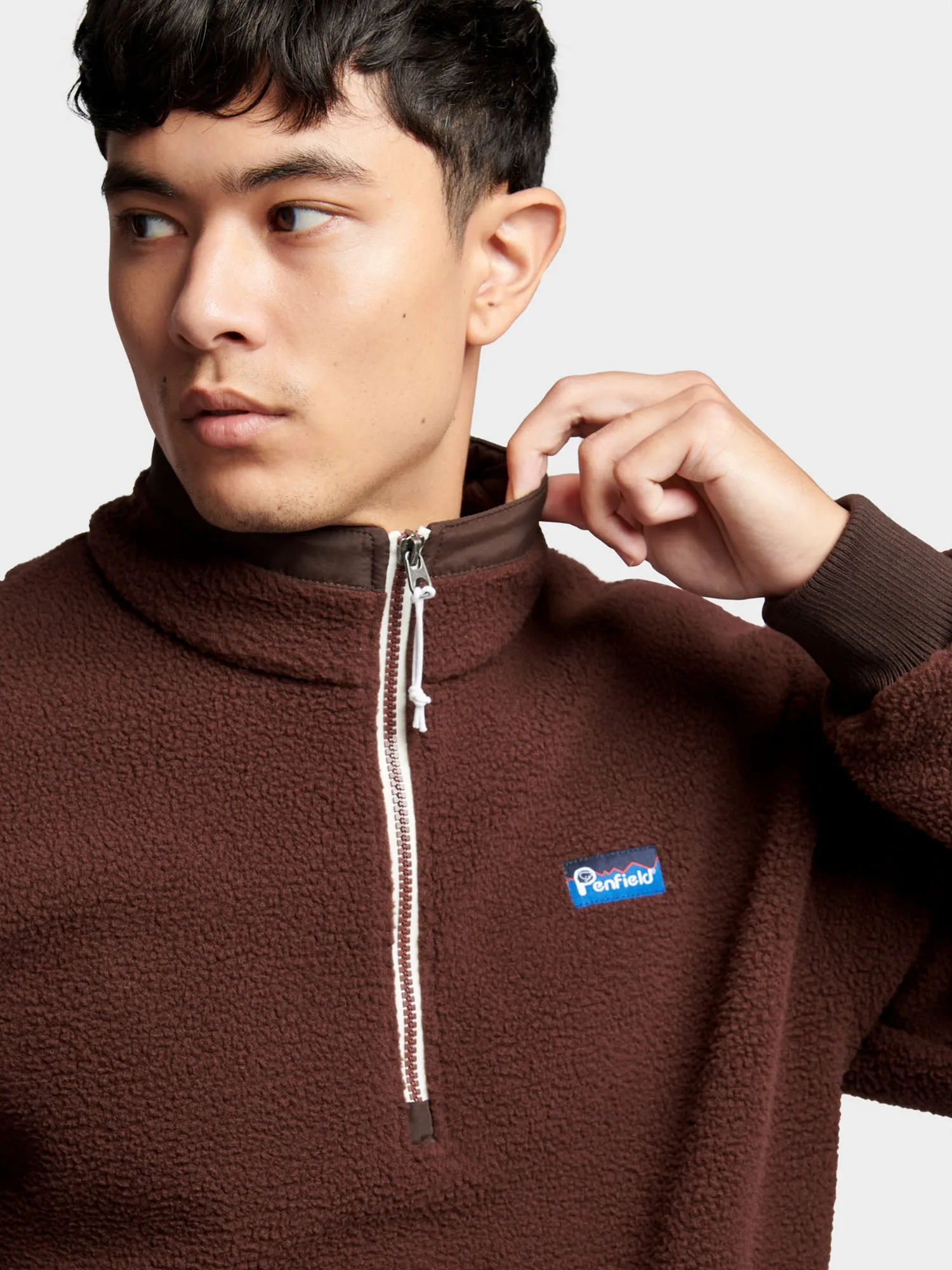 1/4 Zip Funnel Neck Fleece in Chicory Coffee sold by Penfield product image thumbnail 4