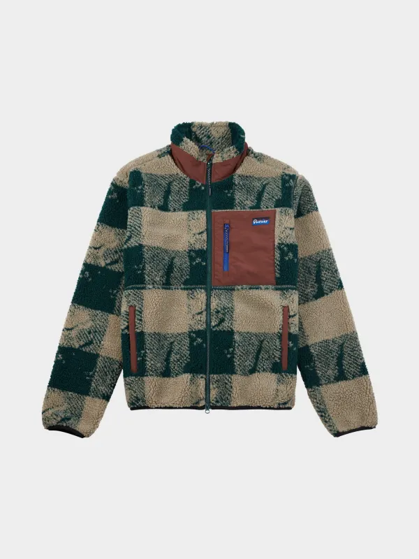 Textured Check Mattawa Fleece Jacket in June Bug made by Penfield