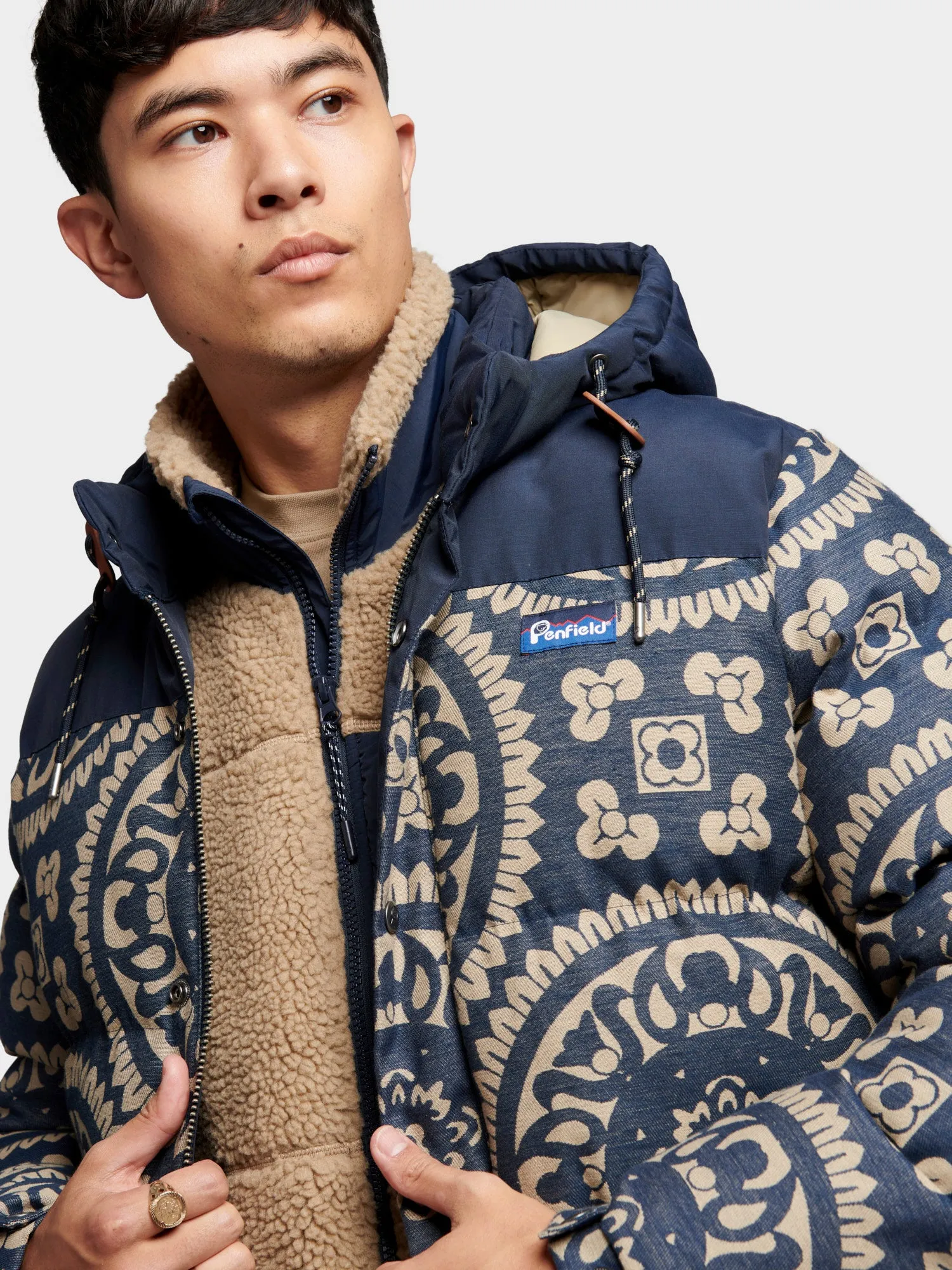 Jacquard Bowerbridge Jacket in Navy Blue sold by Penfield product image thumbnail 3