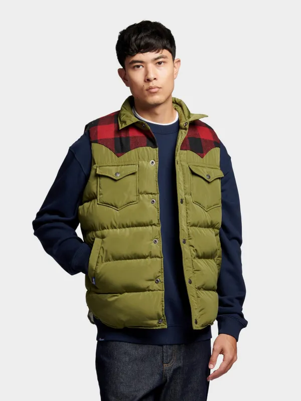 Rockford Vest in Capulet Olive sold by Penfield