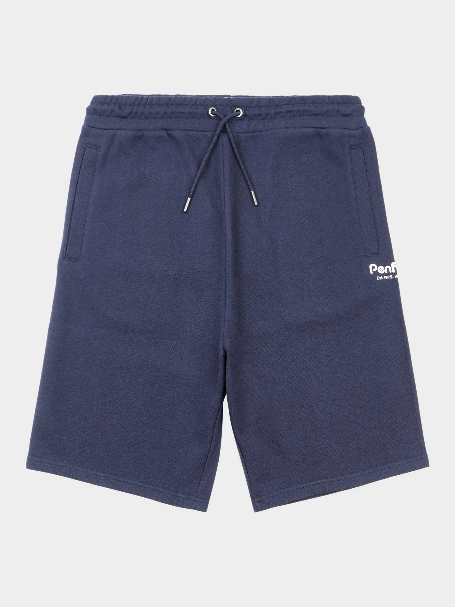 Hudson Script Sweat Short in Navy Blue sold by Penfield