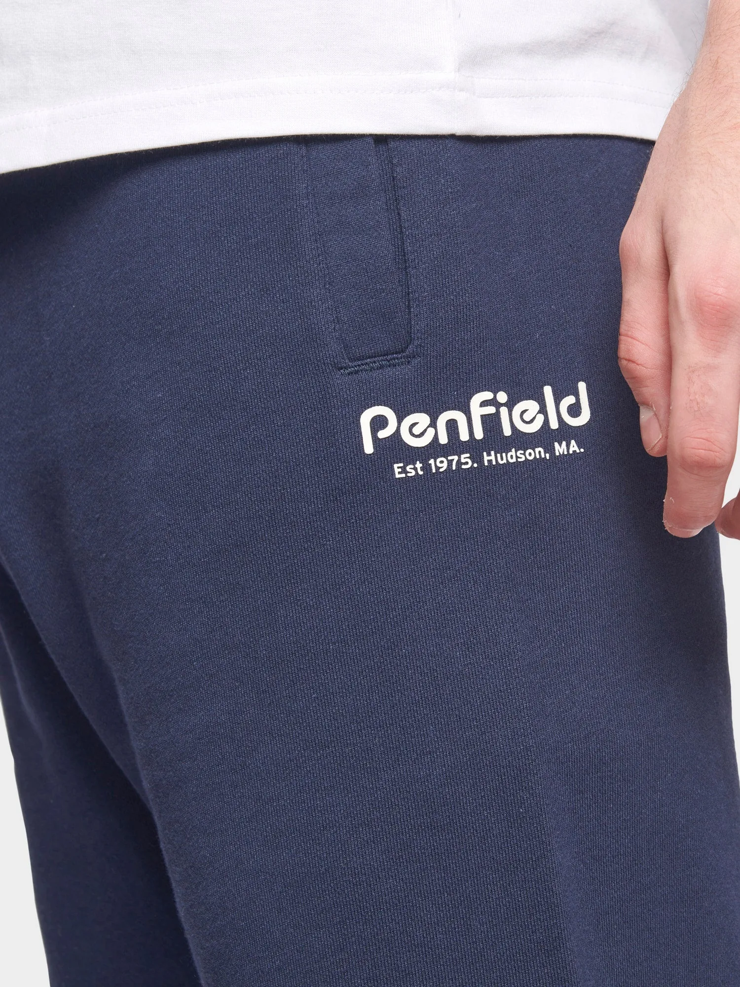 Hudson Script Sweat Short in Navy Blue sold by Penfield product image thumbnail 4