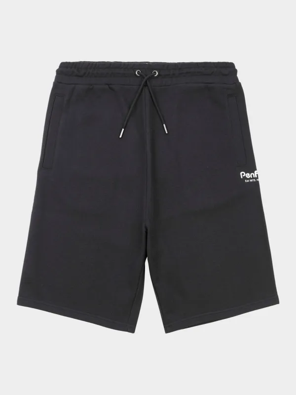 Hudson Script Sweat Short in Black sold by Penfield