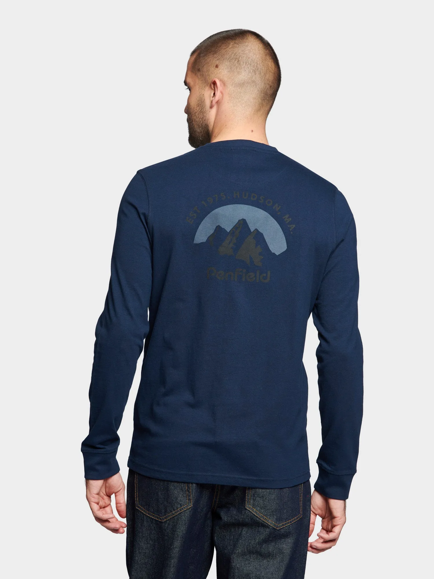 Arc Mountain Long Sleeve T-Shirt in Navy Blue sold by Penfield product image thumbnail 4