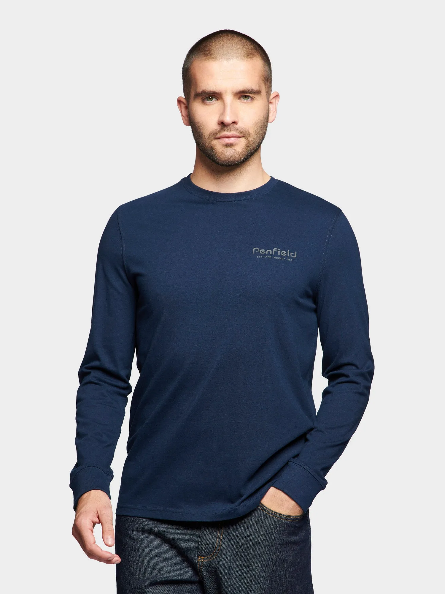 Arc Mountain Long Sleeve T-Shirt in Navy Blue sold by Penfield product image thumbnail 3