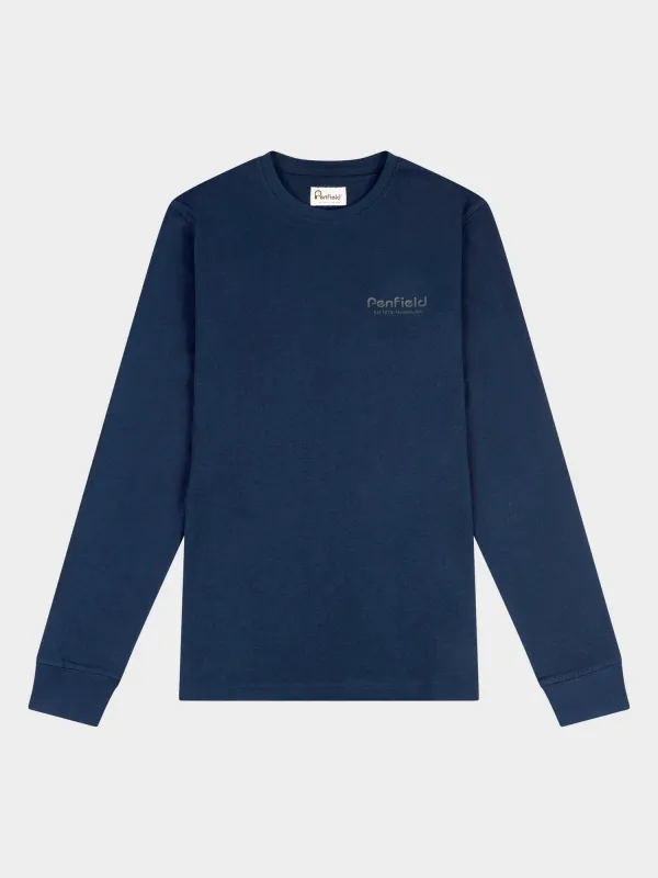 Arc Mountain Long Sleeve T-Shirt in Navy Blue sold by Penfield