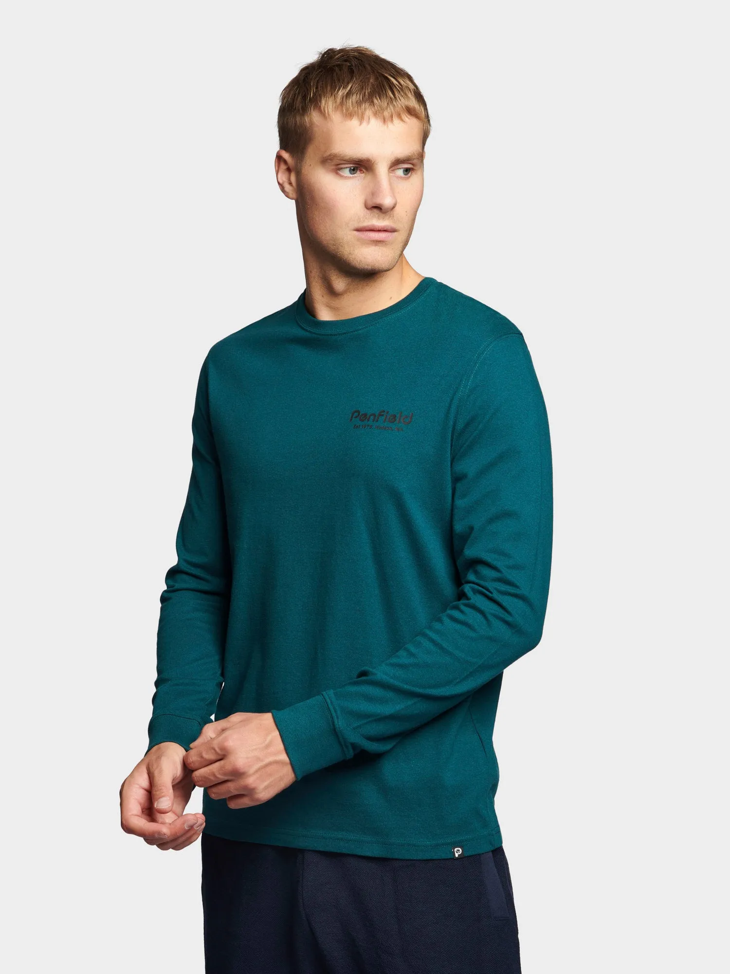 Sketch Mountain Back Graphic Long Sleeve T-Shirt in Deep Teal sold by Penfield product image thumbnail 3