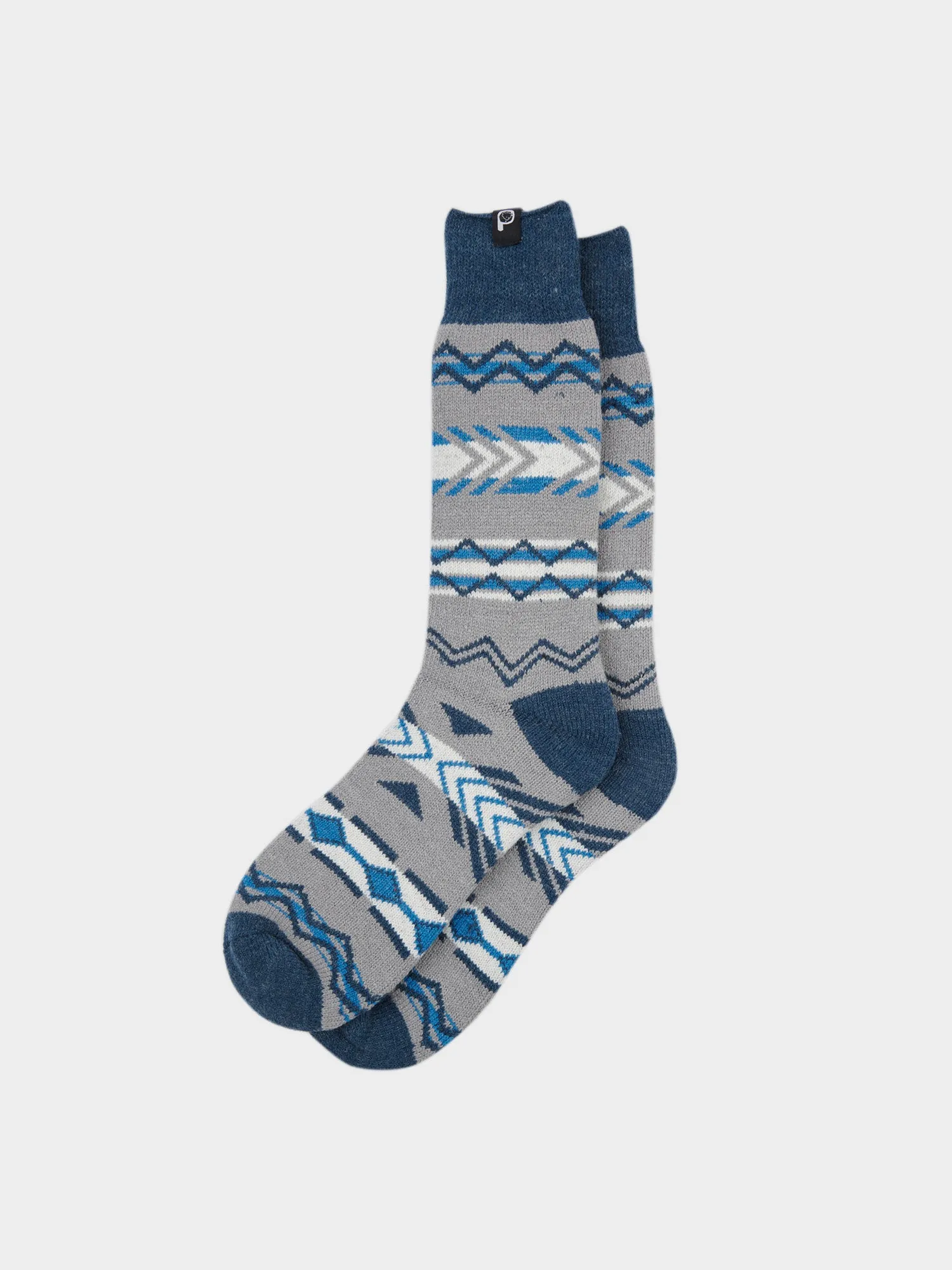 Geo Jacquard Wool Blend Socks in Vintage Grey Heather sold by Penfield