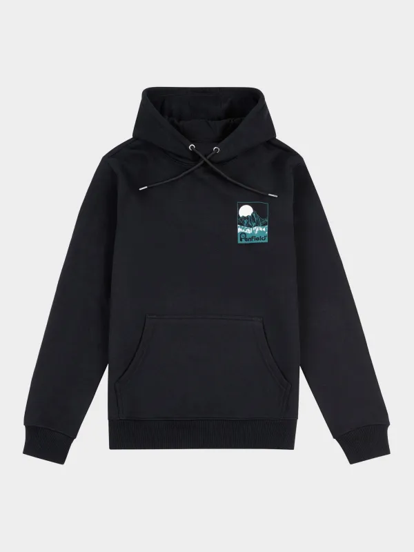 Washed Mountain Graphic Hoodie in Black sold by Penfield
