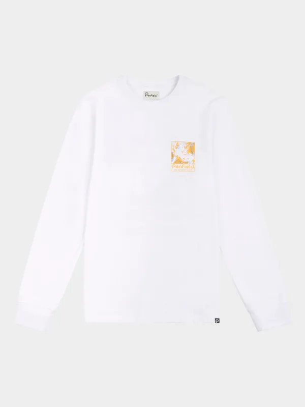 Yosemite Trail Satellite Long Sleeve T-Shirt in Bright White sold by Penfield