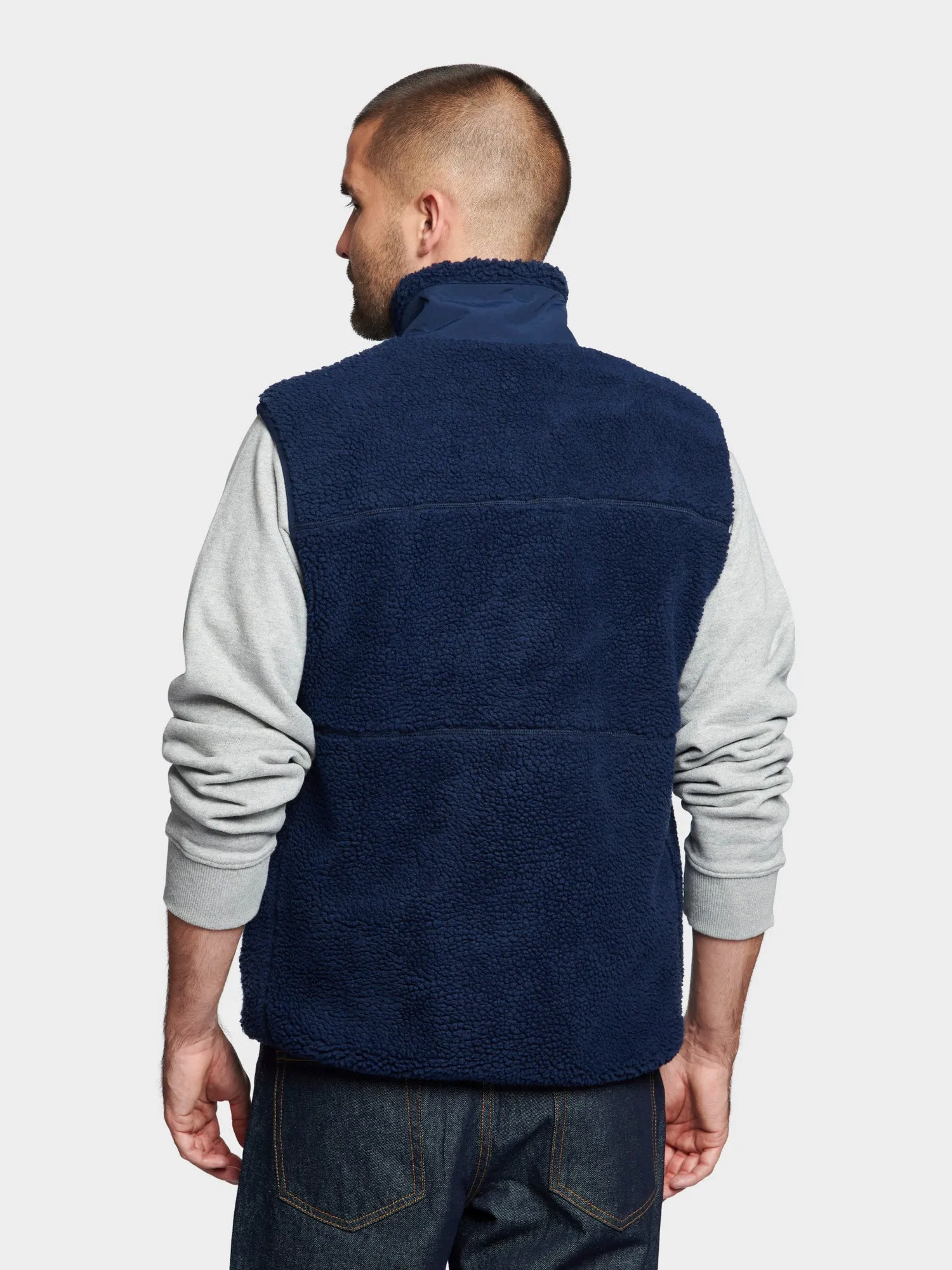 Hudson Script Fleece Vest in Navy Blue sold by Penfield product image thumbnail 5