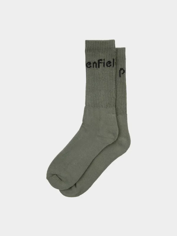 2 Pack Intarsia Socks in Forest Night made by Penfield
