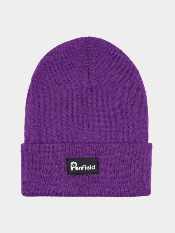 Reverse Badge Beanie in Pansy sold by Penfield