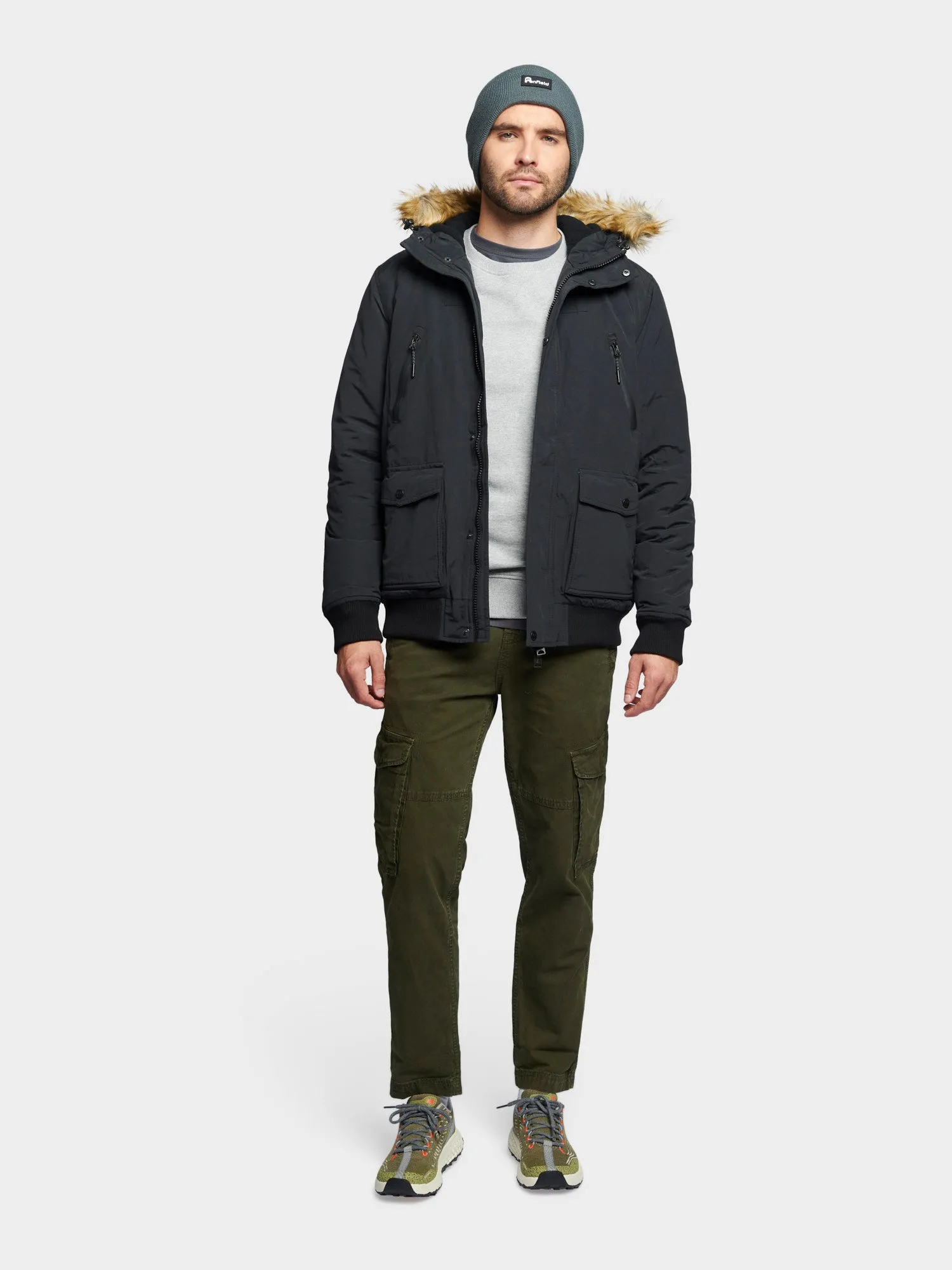 Hudson Script Arctic Bomber Jacket in Black sold by Penfield product image thumbnail 3