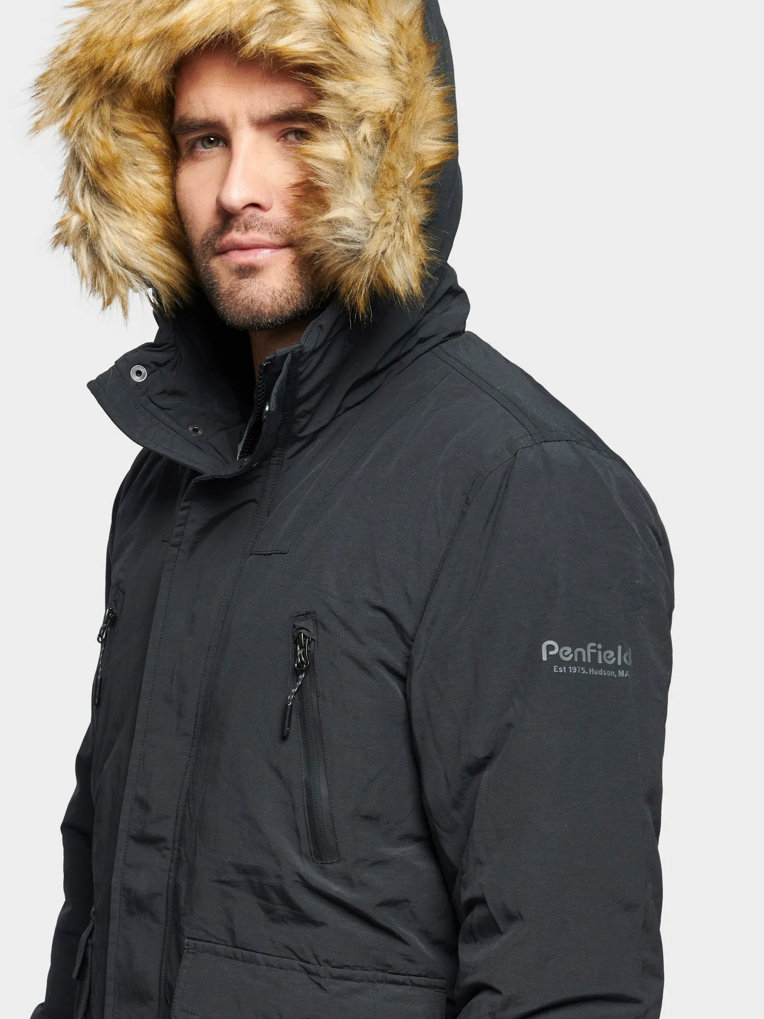 Hudson Script Arctic Bomber Jacket in Black sold by Penfield product image thumbnail 4