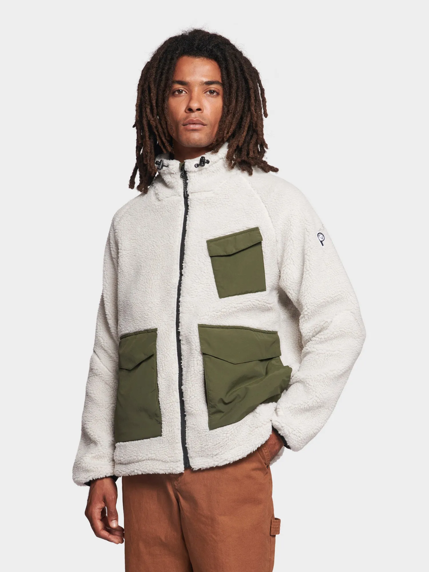 Angled Pocket Fleece Jacket in Silver Birch sold by Penfield product image thumbnail 2