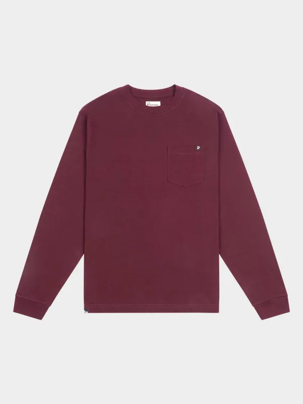 Chest Pocket Long Sleeve T-Shirt in Winetasting sold by Penfield