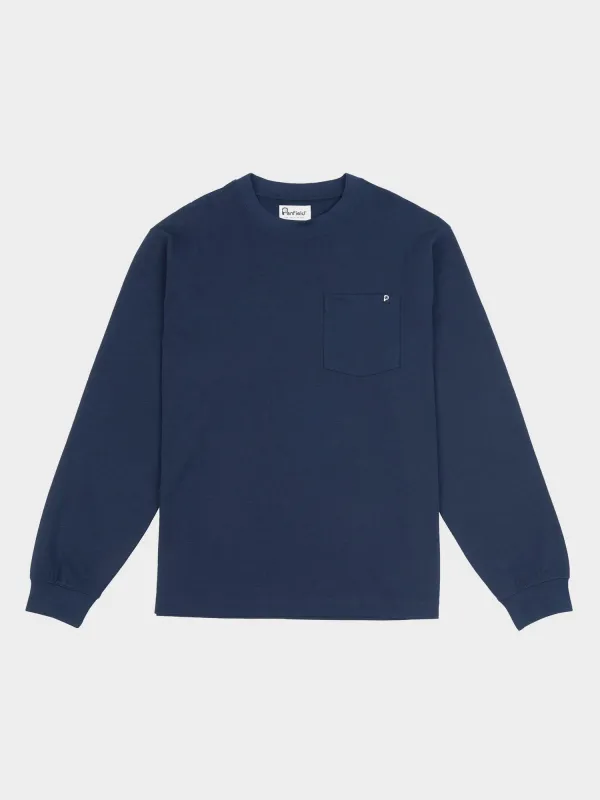 Chest Pocket Long Sleeve T-Shirt in Navy Blue sold by Penfield