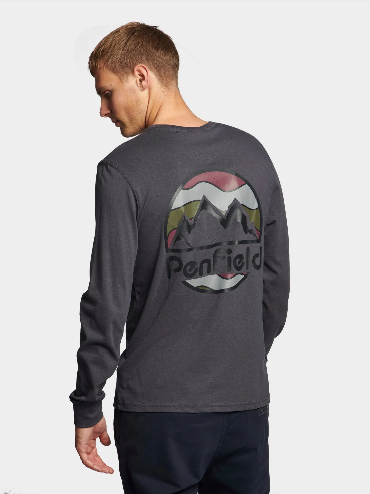 Back Circular Long Sleeve T-Shirt in Ebony sold by Penfield product image thumbnail 2