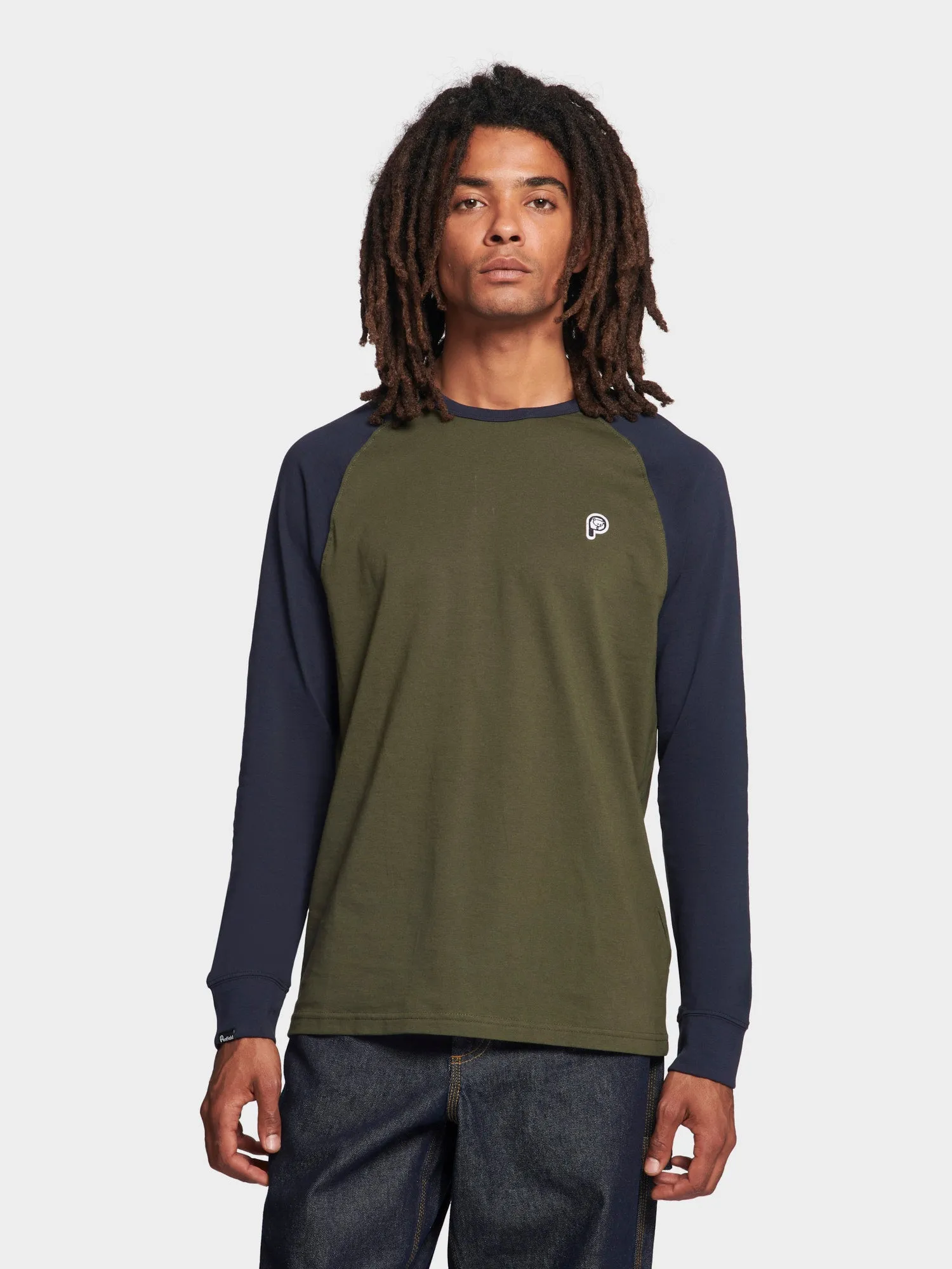 P Bear Chest Badge Raglan Long Sleeve T-Shirt in Forest Night sold by Penfield product image thumbnail 2