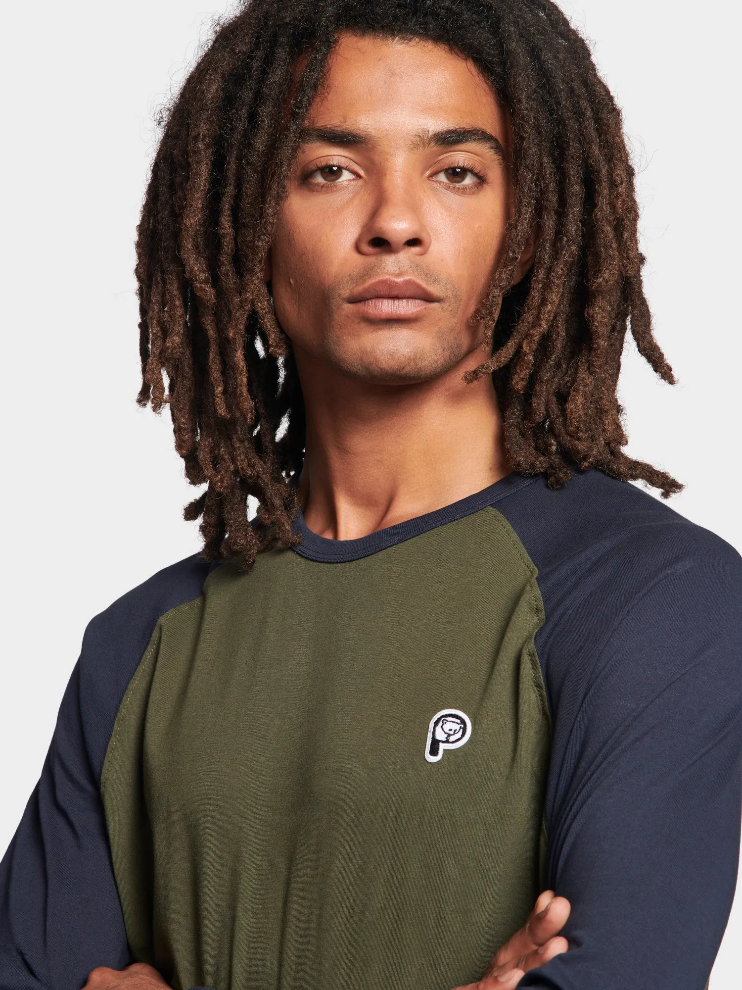 P Bear Chest Badge Raglan Long Sleeve T-Shirt in Forest Night sold by Penfield product image thumbnail 4