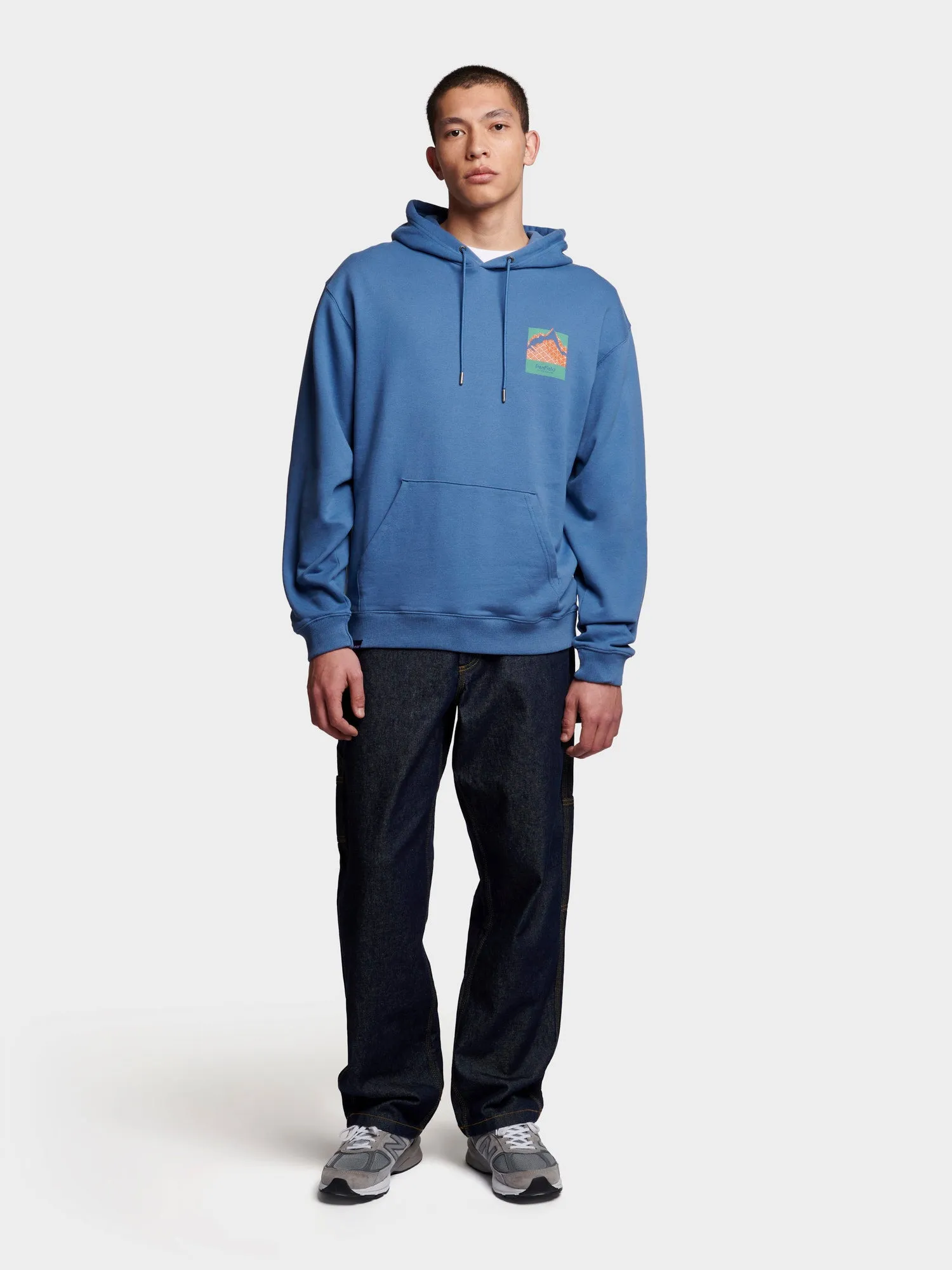Relaxed Fit Mountain Back Print Hoodie in Blue Horizon sold by Penfield product image thumbnail 2