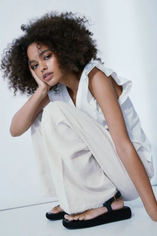 MELISSA NEPTON - Valence off white cotton top sold by Pepin