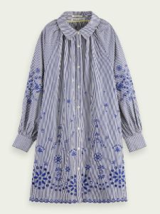 SCOTCH & SODA - Mini-robe brodée à fines rayures raglan sold by Pepin
