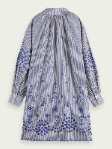 SCOTCH & SODA - Mini-robe brodée à fines rayures raglan sold by Pepin