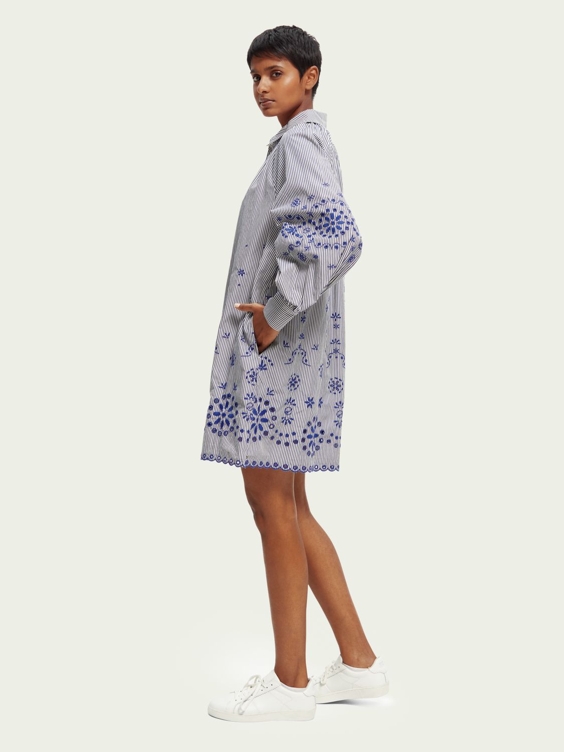 SCOTCH & SODA - Mini-robe brodée à fines rayures raglan sold by Pepin product image thumbnail 4