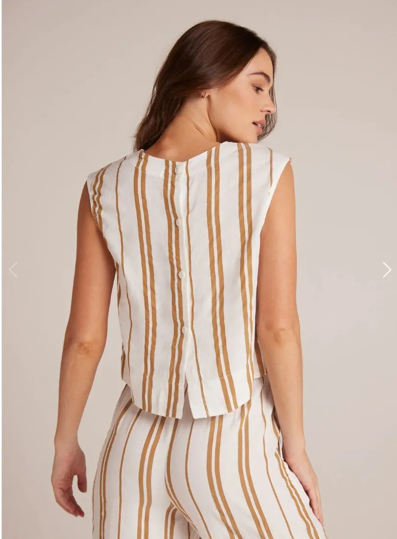 Bella Dahl - Boxy Button Back Top - Redwood Stripe sold by Pepin product image thumbnail 3