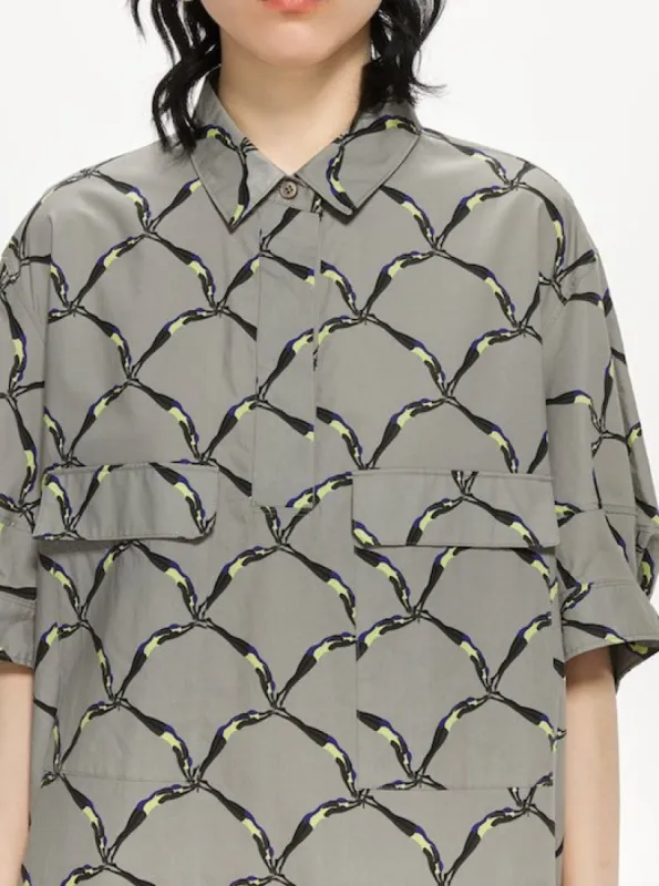 Graphic-print cotton mini dress by JNBY sold by Pepin