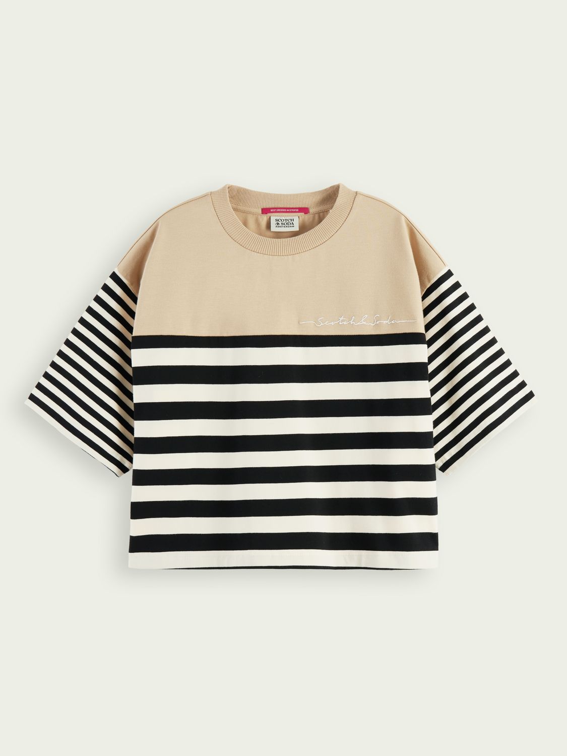 SCOTCH & SODA - T-shirt bio court coupe boxy à rayures sold by Pepin product image thumbnail 4