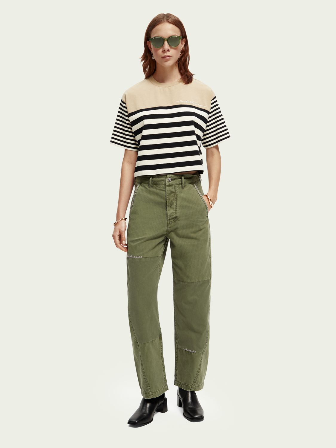 SCOTCH & SODA - T-shirt bio court coupe boxy à rayures sold by Pepin product image thumbnail 2