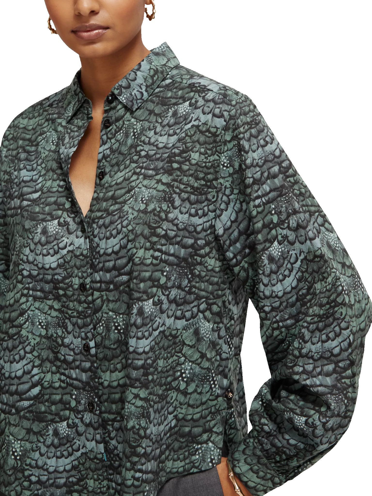 175234-Printed balloon sleeve shirt sold by Pepin product image thumbnail 4