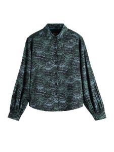 175234-Printed balloon sleeve shirt sold by Pepin