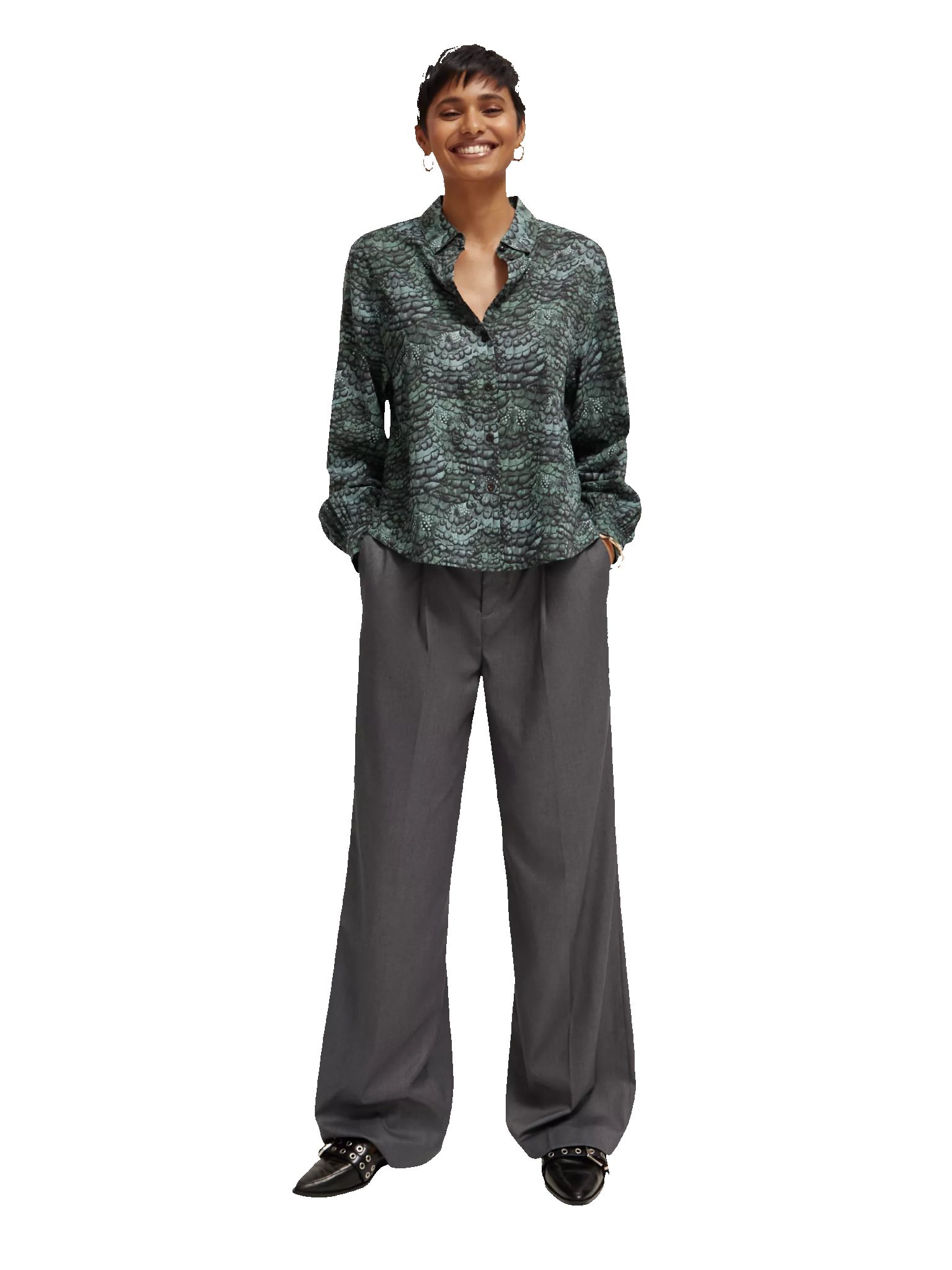 175234-Printed balloon sleeve shirt sold by Pepin product image thumbnail 2