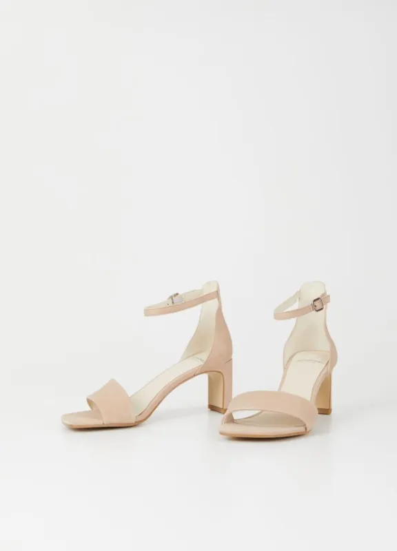 Luisa is the high-heeled sandals beige suede  - Vagabon sold by Pepin