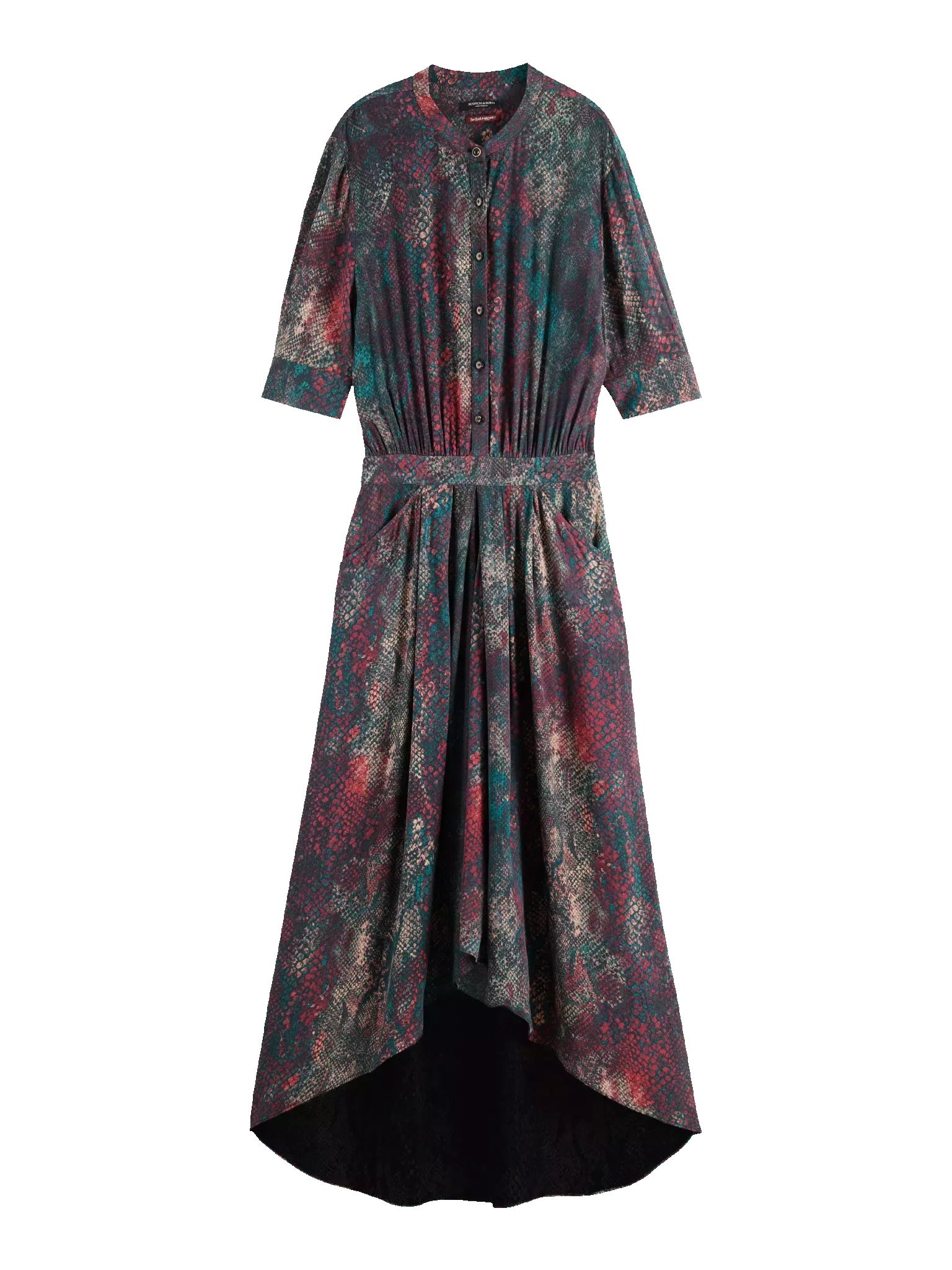 Midi Shirt Dress with Assymetrical Skirt sold by Pepin